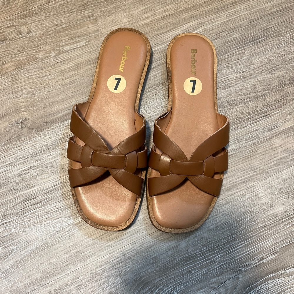Barbour tan sandals